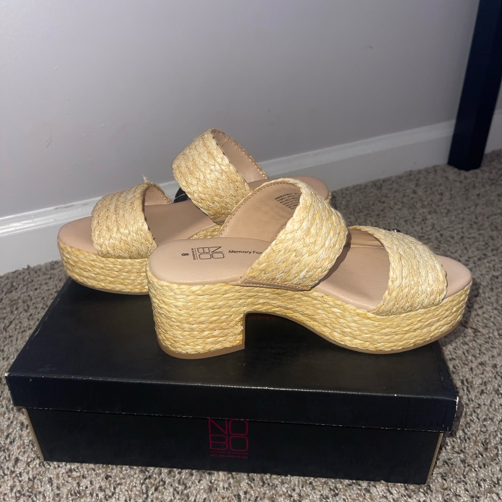 NOBO Tan Espadrille Platform Shoes